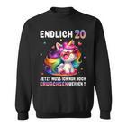 20 Geburtstag Geschenke Frau 20 Jahre Einhorn Party Outfit Sweatshirt