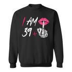 I Am 39 Plus 1 Middle Finger Skull 40Th Birthday Sweatshirt