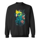 Blumen Papagei Sweatshirt