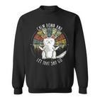 Cat Middle Finger Retro Slogan Sweatshirt