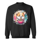 Corgi Dog Ramen Noodles Anime Cute Kawaii Manga Corgi Dog Sweatshirt