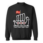 Denmark Flag Dragon Boat Dragon Headiking Ship Sweatshirt