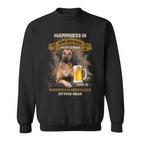 Glück Ist Ein Alter Mann Mit Einer Bier Rhodesian Ridgeback Sweatshirt