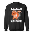 Ich Bin 1 Klasse Einschulung Junge Fuchs Schulanfang Schulan Sweatshirt