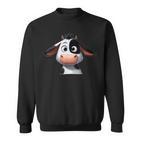 Kuh Lustig Süß Niedlich Comic Cartoon Kühe Tiere Sweatshirt