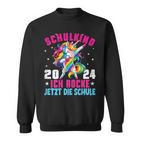 Schulkind 2024 Dabbing Unicorn I Rocke Jetzt Die Schule Sweatshirt