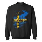 With Sweden Flag Flag Elk Län Sweden Sweatshirt