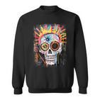 Vintage Graffiti Biker Rocker Skeleton Punk Horror Skull Sweatshirt