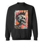 Vintage Graffiti Biker Rocker Skull Punk Horror Skull Sweatshirt