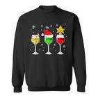 Weihnachten Prosecco Wein Lustiges Sekt Weinglas Geschenk Sweatshirt