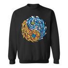 Ying Und Yang Feuer Und Wasser Chinesische Symbole China Fan Sweatshirt