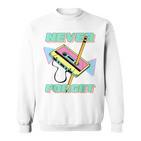 90S Party Costume 80S Never Forget Retro Cassette Sweatshirt