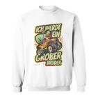 Children's With Ich Werde Großer Bruder 2023 Trex Monster Truck 80 Sweatshirt