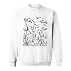 Dolphin Ausmalen Und Selbst Bemalen Colouring Sweatshirt