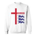 England Flag & Lions Football Fan England Supporter Sweatshirt