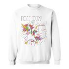 Ich Bin Schon Fünf Einhorn Dab 5Th Birthday Sweatshirt