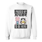 Ich Habe Meinen Anime Pausiert Hier Zu Sein Ramen Kawaii Cat Gray Sweatshirt