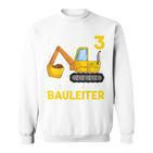 Kinder Endlich 3 Jetzt Bin Ich Der Bauleiter Geburtstagskind Digger Sweatshirt