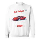 Kinder Endlich Schulkind 2024 Boy School Cone Racing Car First Day At School Sweatshirt