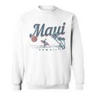 Maui Hawaii Surf Beachintage Souvenir Surfer Gray Sweatshirt