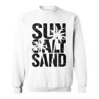 Sun Salt Sand Sommer Retro Fröhlich Urlaub Palm Tree Gray Sweatshirt