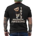 52 Geburtstag Herren Damen 1972 Original Awesome Teddybär T-Shirt mit Rückendruck