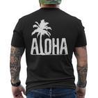 Aloha Beach Summer Palm Trees Hawaii Surfer T-Shirt mit Rückendruck