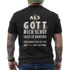 Als Gott Mich Schu T-Shirt mit Rückendruck