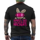 Après Ski Haserl Skier Apres Ski Party Leo Print T-Shirt mit Rückendruck