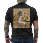 Bastet Egyptian Cat Goddess Antique Egyptian Graphic T-Shirt mit Rückendruck