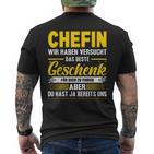 Beste Chefin Der Welt Arbeit Saying Du Hast Ja Bereits Uns S T-Shirt mit Rückendruck