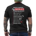 Bräutigam Jga Aufgaben Checkliste Stag Party T-Shirt mit Rückendruck