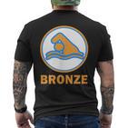 Bronze Prüfung Bestanden Swimming Badge Bronze Swimmer S T-Shirt mit Rückendruck