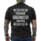 Bürgermeister Legend intage Slogan S T-Shirt mit Rückendruck