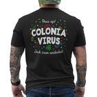 Coloniairus Carnival Outfit Cologne Kölsch Jeck Flu T-Shirt mit Rückendruck