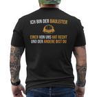 Construction Supervision Construction Site Helmet Construction Management T-Shirt mit Rückendruck