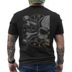 Dart Skull And Dartboard Retro Dart T-Shirt mit Rückendruck