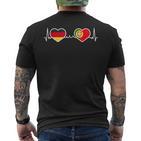 Deutschland Portugal Herz Liebe Herzlinie T-Shirt mit Rückendruck