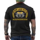 Die Lage Ist Besäufniserregend Sauf Bier German T-Shirt mit Rückendruck