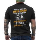 For Die Welt Ist Mein Mann Ein Lkfahrer Liebe Herz T-Shirt mit Rückendruck