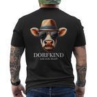 Dorfkind Und Stolz Drauf Traktor Bauern & Landwirt Cow T-Shirt mit Rückendruck