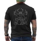 Drummer Drummer Dainci Drummer Rock Music T-Shirt mit Rückendruck