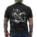 Drummer Rock Jesus Drums T-Shirt mit Rückendruck