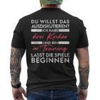 Du Willst Das Ausdiskutieren -Ater Kinder T-Shirt mit Rückendruck