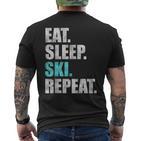 Eat Sleep Ski Repeat T-Shirt mit Rückendruck