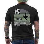 Einschulung Schulkind 2024 School Cone Boy Football T-Shirt mit Rückendruck