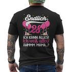 Endlich 28 Ich Kann Alles Ich Weiß Alles Ich Weiß Alles Birthday German T-Shirt mit Rückendruck