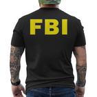 Federal Bureau Of Investigation Fbi Costume T-Shirt mit Rückendruck