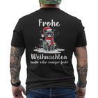 Frohe Weihnachten Grimmige Katzen Mehr Oder Weniger Froh T-Shirt mit Rückendruck