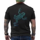 Frosch Pfeilgiftfrosch Grafik Blau Tiere T-Shirt mit Rückendruck